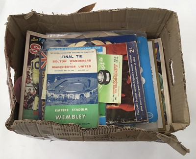 Lot 1446 - Three boxes containing 1960s - 2000s Ipswich Town programmes, other football programmes and memorabilia (3 boxes).