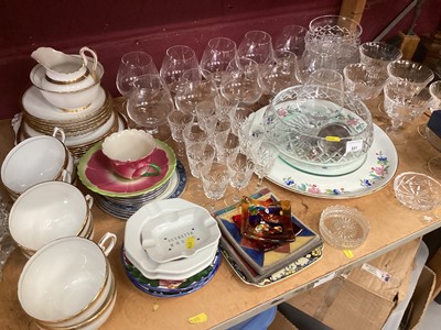 Lot 851 - Tusan teaset, other china and glassware (1 shelf)