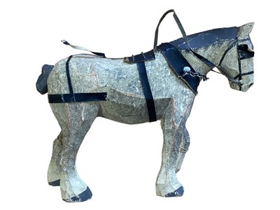 Lot 1846 - Attributed to Frank Whittington (1876-19730 New Forest Toys hand painted dapple grey horse and cart (1)