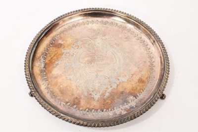 Lot 729 - Victorian silver salver, awarded to John Walter Gregory (1864-1932)