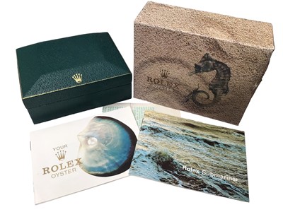 Lot 58 - Rolex Oyster Submariner/ Sea-Dweller empty watch box with outer cardboard box and paperwork