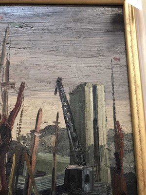Lot 989 - *David Carr (1915-1968) oil on canvas - Ipswich Docks, relined but signed and dated verso 1943 beneath new lining, framed, 44.5cm x 59.5cm Provenance: Ex. Glyn Morgan Estate
