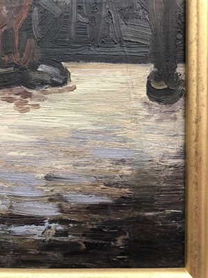 Lot 989 - *David Carr (1915-1968) oil on canvas - Ipswich Docks, relined but signed and dated verso 1943 beneath new lining, framed, 44.5cm x 59.5cm Provenance: Ex. Glyn Morgan Estate