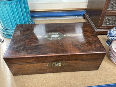 Lot 242 - Victorian rosewood and inlaid writing slope