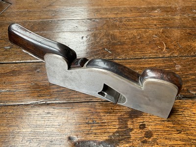 Lot 2418 - Antique steel and rosewood shoulder plane, stamped R Sorby to back of blade, 29cm long