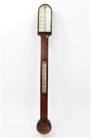 Lot 1597 - 19th century stick barometer / thermometer...