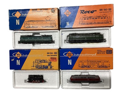 Lot Roco N Gauge DB Type BR 150, No.02163A, DB Type BRV 200, No.23257, DB BRV 215, No.2150A, DB Type BR 215, No.23220, DB Type BRV 215 , No.2150B, DB Type BR 80, No.02100A & SNCF Serie CC7100, N...