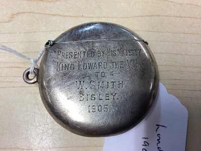 Lot 2 - H.M. King Edward VII Royal presentation National Rifle Association Bisley silver Vesta case