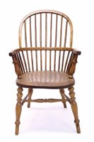 Lot 1602 - 19th century ash and elm stick back chair with...