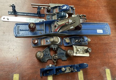 Lot 2467 - Group of Record planes comprising No. 08, No. 0220, No. 09 1/2, No. 071, No. 0130, No. 0102, No. 778, No. 2506 and another unnumbered Record plane (9).