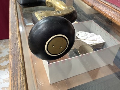 Lot 2403 - Rare Victorian brass mounted ebony brace by Atkinson Brothers, with unusual hollow brass handle, as opposed to an ebony handle. It is believed to be an almost unique feature of this brace, with...