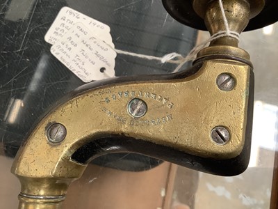 Lot 2403 - Rare Victorian brass mounted ebony brace by Atkinson Brothers, with unusual hollow brass handle, as opposed to an ebony handle. It is believed to be an almost unique feature of this brace, with...