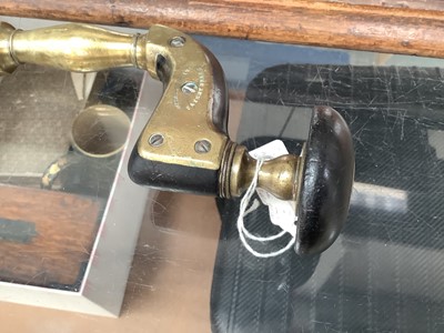 Lot 2403 - Rare Victorian brass mounted ebony brace by Atkinson Brothers, with unusual hollow brass handle, as opposed to an ebony handle. It is believed to be an almost unique feature of this brace, with...