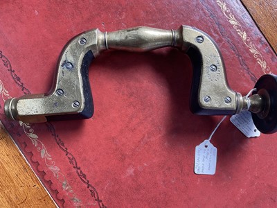 Lot 2403 - Rare Victorian brass mounted ebony brace by Atkinson Brothers, with unusual hollow brass handle, as opposed to an ebony handle. It is believed to be an almost unique feature of this brace, with...