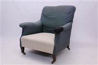 Lot 1607 - Early 20th century Howard-style deep armchair...