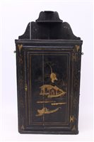 Lot 1610 - Mid-18th century ebonised and gilt japanned...