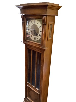 Lot 1481 - Early 20th century oak longcase clock