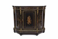 Lot 1614 - Good Victorian ebonised, marquetry inlaid and...