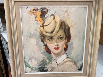 Lot 76 - William Henry Barribal (1874-1952), oil on board, portrait of a woman, 31cm x 29cm, framed