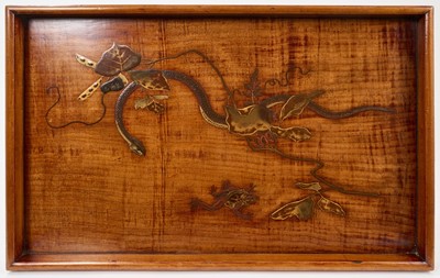 Lot 1210 - Japanese Meiji period lacquered wooden tray