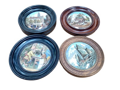 Lot 1166 - Victorian Prattware pot lids, group of 19