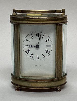 Lot 2600 - Two antique brass cased carriage clocks