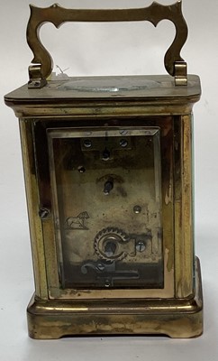 Lot 2600 - Two antique brass cased carriage clocks
