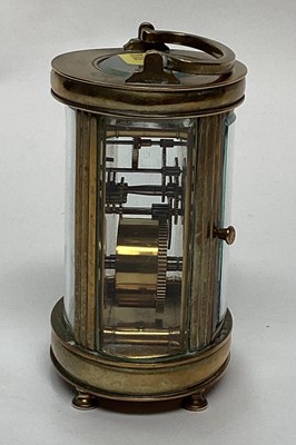 Lot 2600 - Two antique brass cased carriage clocks