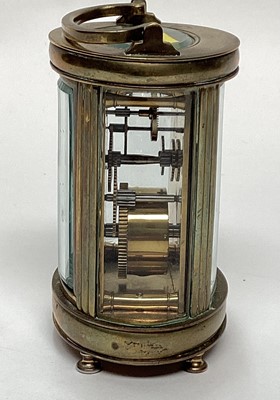 Lot 2600 - Two antique brass cased carriage clocks