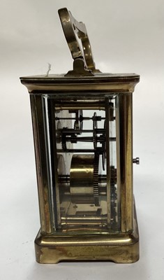 Lot 2600 - Two antique brass cased carriage clocks