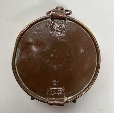 Lot 2599 - Antique German brass cased aneroid barometer, 10cm diameter
