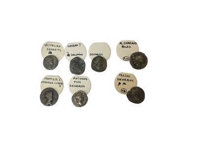 Lot 441 - Ancients - Mixed Roman Silver Denarius to include examples from the Reigns of Vespasian, Hadrian, Antoninus Pius & others in mixed grades VG-GF (7 coins)