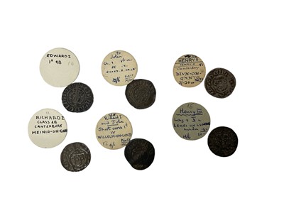 Lot 450 - G.B. - Mixed Medieval silver hammered pennies to include short cross Richard I class 2b Meinir on Can 1189-99 VG (Spink ref: 1348 C), John class 5g Var Ricard B on LV 1199-1216 VF (Spink ref: 13...