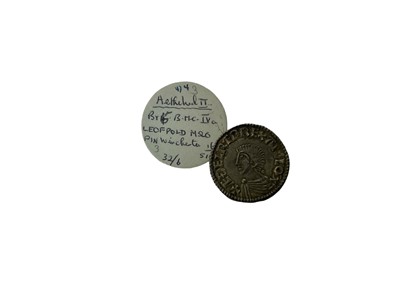 Lot 454 - Saxon - Aethelred II silver long cross Penny R/ Leofpold MO Pin (Mint of Winchester) circa 997-1003 AD GVF/AEF Spink ref: 1151 (1 coin)