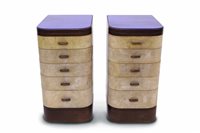 Lot 1620 - Pair of Art Deco maple veneered bedside chests...