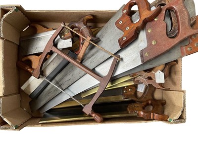 Lot 2496 - Collection of 14 saws with wooden handles to include Bewsher, Spear & Jackson, Shurly & Dietrich, etc