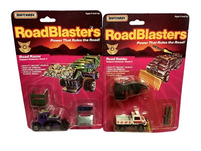 Lot 1925 - Matchbox (c1987) Road Blasters Turbo Force Thunder Gunner (Leader Driver) Barrel Bomber (x6), Road Raider, Road Razor (x2) (Defense Support) & Turbo Special (Reserve Racer) (11 total)