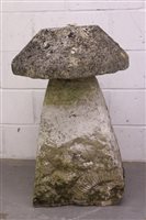 Lot 1624 - Antique staddle stone of large size, the stone...