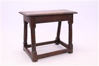 Lot 1625 - 17th century and later oak joint stool - the...