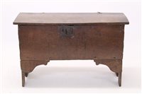 Lot 1628 - 17th century six-plank coffer with plank top...