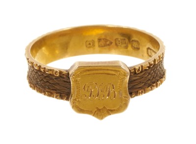 Lot 458 - Victorian 18ct gold mourning ring