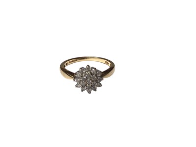 Lot 106 - Diamond cluster ring in 18ct gold setting