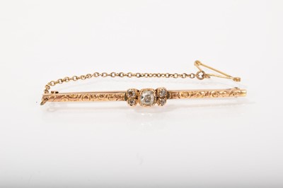 Lot 505 - Late Georgian diamond bar brooch, converted from a ring