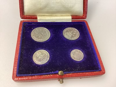 Lot 495 - G.B. - Edward VII four coin Maundy set (Four Pence to Penny) 1905 in red case of issue GEF (1 coin set)