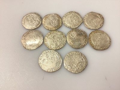 Lot 501 - G.B. - Charles I mixed silver hammered Shillings group E fifth bust types 4.3 with m/m anchor x 10 coins 1638-39 (N.B. m/m in various positions on both obv & rev), m/m triangle over anchor x...