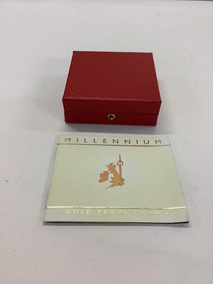 Lot 530 - G.B. - Royal Mint gold proof millennium Crown 2000 (N.B. In case of issue with Certificate of Authenticity) (1 coin)