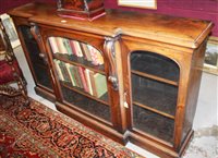 Lot 1642 - William IV rosewood breakfront credenza with...