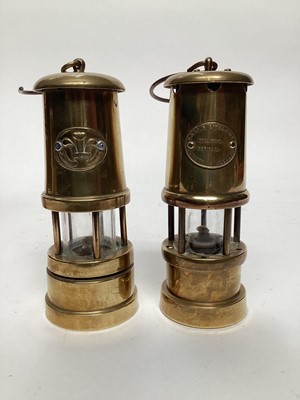 Lot 2626 - The CEAG inspection lamp, a French battery powered copper miners' lamp, a musical miners' lamp and a small Lamp & Limelight lamp (4)