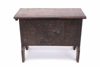 Lot 1646 - Small size oak coffer with hinged cover and...