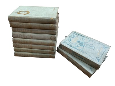 Lot 1710 - Jane Austen. The Novels of, in ten volumes, published Dent, a matched set eight of which are 1894 fourth edition, and two volumes of Pride and Prejudice, 1901. (10)